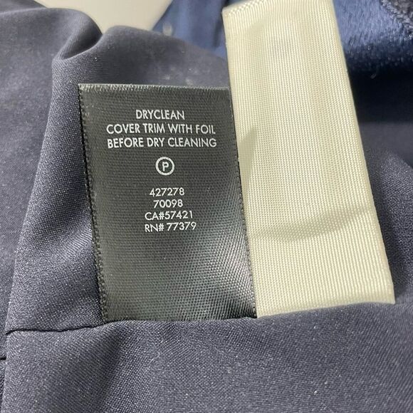 NWT Ann Taylor Navy Blue Damask Lace Collared Blazer Jacket Size 12 Coat - Picture 9 of 9